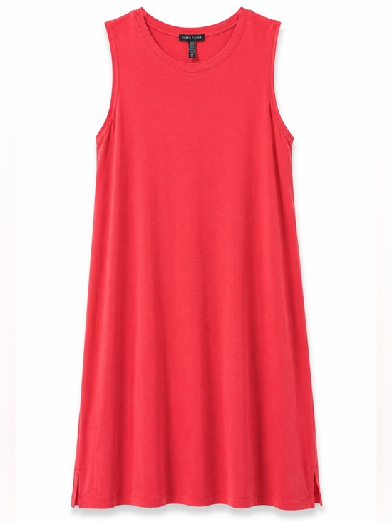 Eileen Fisher Dresses & Skirts - Eileen Fisher Sleeveless Jersey Shift Dress Coral Pink Medium Viscose Blend